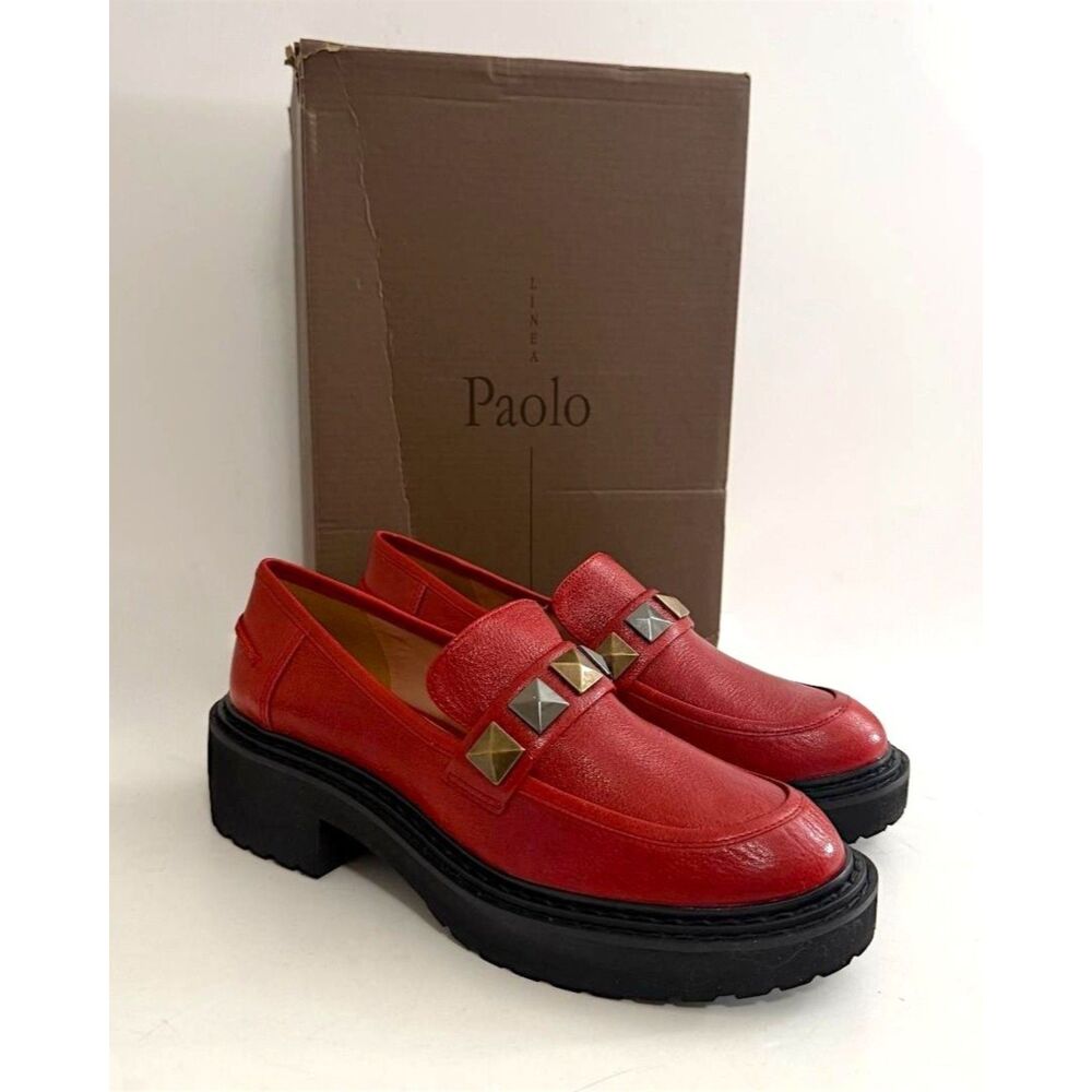 Linea Paolo Essex Platform Loafer Red, NWT! Size 7.5